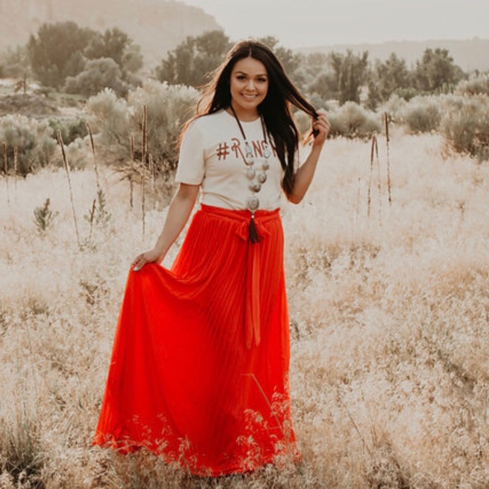 Red Maxi Skirt